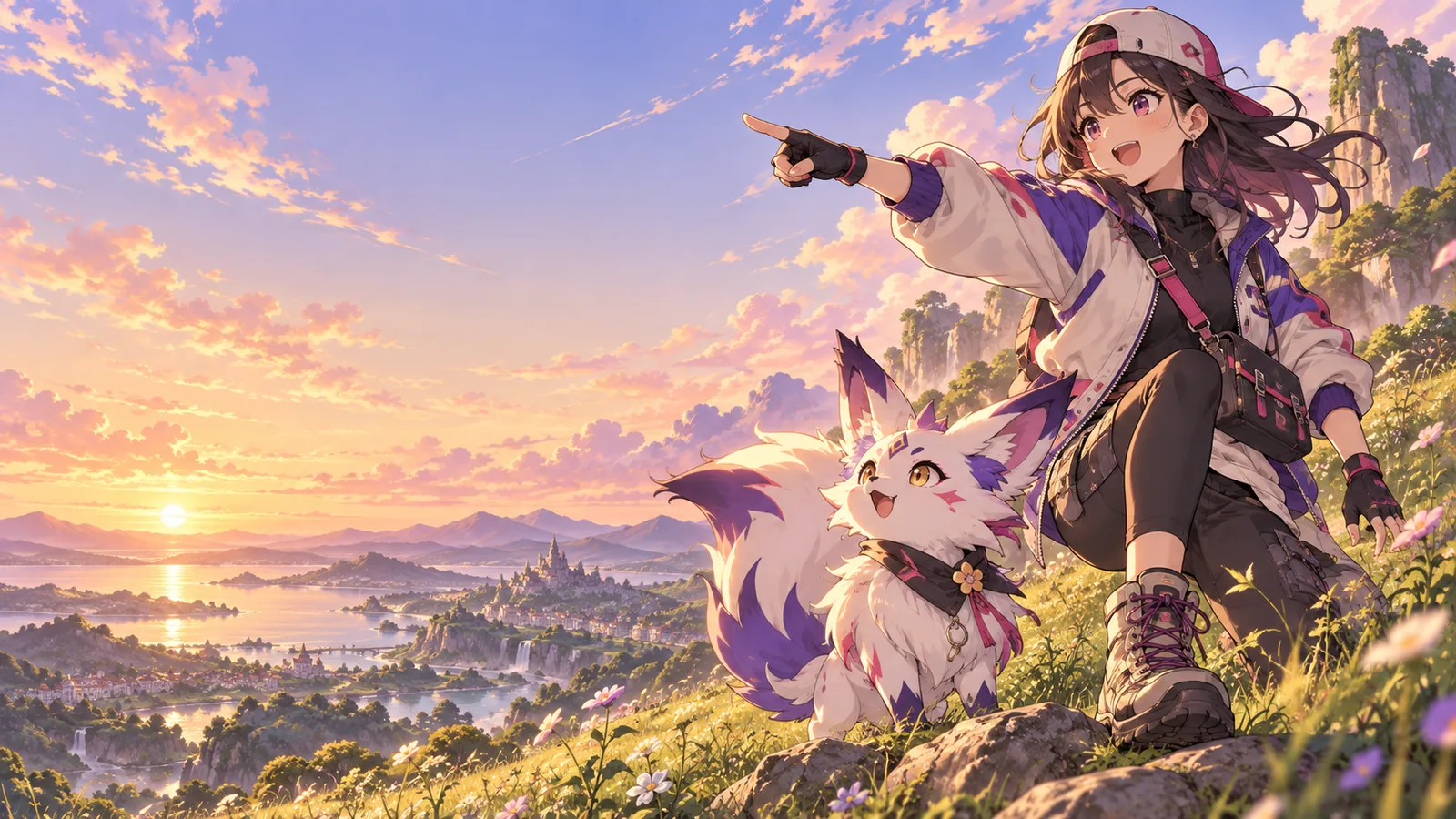Original pokemon trainer generator character illustration